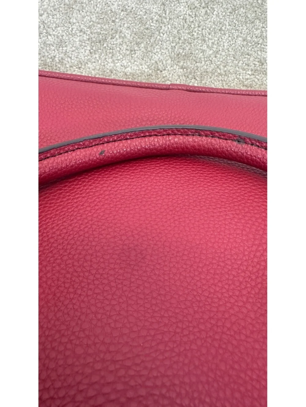 Liz Claiborne Red Dome Satchel Textured Faux Leather Matching Wallet Set